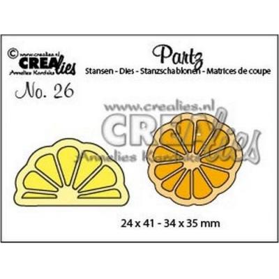 Crealies Stanzschablonen Partz - 26 Zitrone + Orangenscheibe
